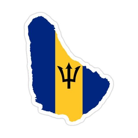 Barbados Flag Map Sticker For Sale By Abbeyz Barbados Flag Flag