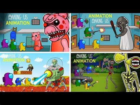 Among Us Animation Granny Siren Head Piggy Plants Vs Zombies