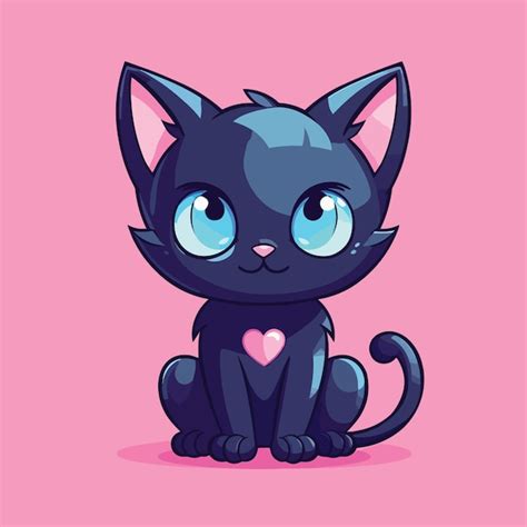 Desenho felino bonitinho kawaii anime gatinho preto mágico bruxa do