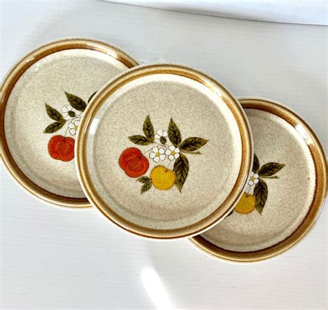 Vintage Set X Mikasa Stone Manor In Plates Tempting Pattern Fruit