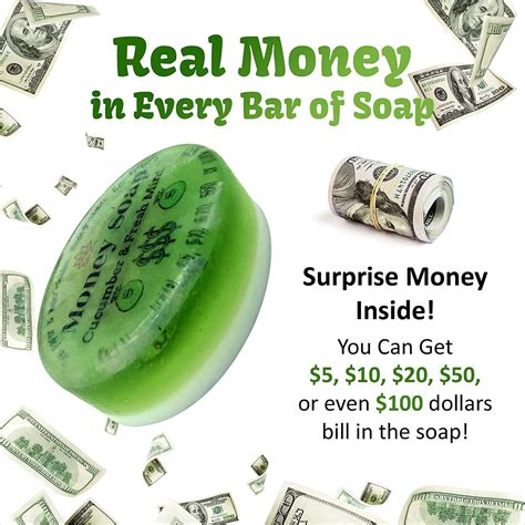 1 Money Soap Bar With Real Cash Inside Up To 100 Bill Inside In Each