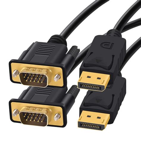 Displayport To Vga 3 Feet 2pack Displayport To Vga Adapter Dp To Vga Cable Connects Dp Port