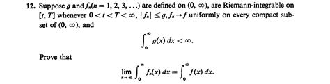 Real Analysis Rudin Theorem Why Lim X To Infty Int