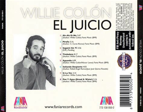 Car Tula Trasera De Willie Colon El Juicio Portada