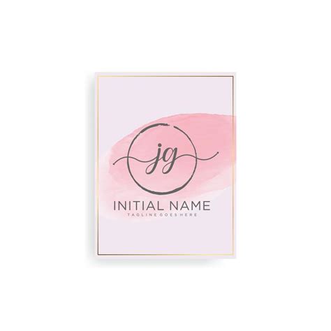 Jg Letter Initial With Royal Template Elegant With Crown Logo Vector