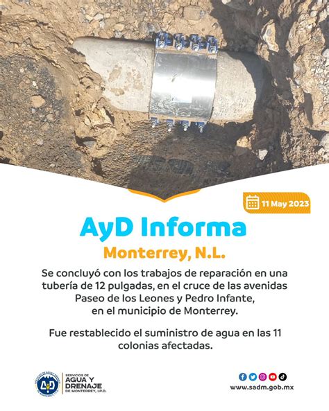 Agua y Drenaje Mty on Twitter ACTUALIZACIÓN Monterrey N L