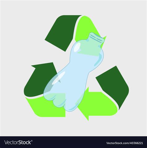 Icon Plastic Bottle Recycle Logo Royalty Free Vector Image