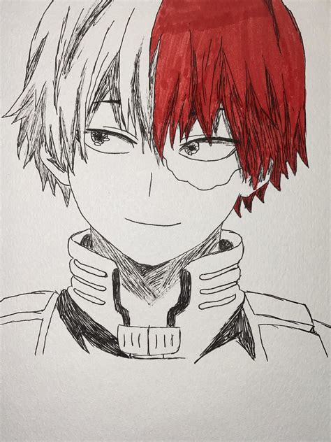 Shoto Todoroki Drawing Outline