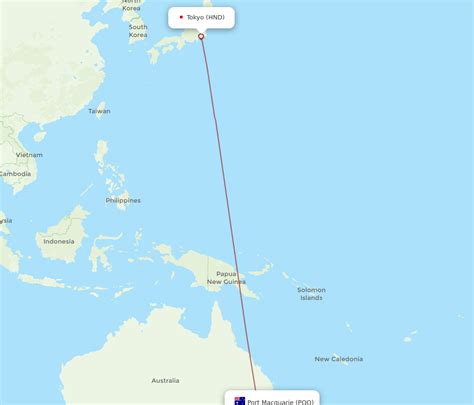 Flights From Tokyo To Port Macquarie HND To PQQ Flight Routes