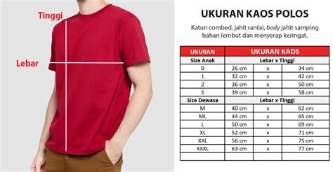 Ukuran Kaos Pusat Kaos Polos And Sablon Kaos Berkualitas