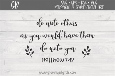 Do Unto Others Bible Quote Illustration Par Grammy S Digitals