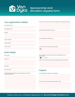 Fillable Online Sponsorship Application Form P Fax Email Print Pdffiller