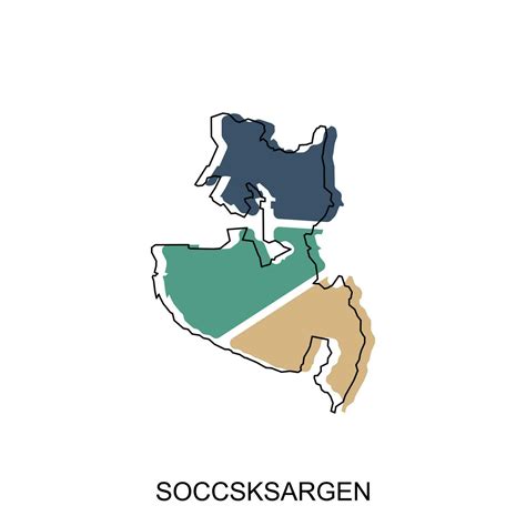 vector map of Soccsksargen modern outline, High detailed vector ...