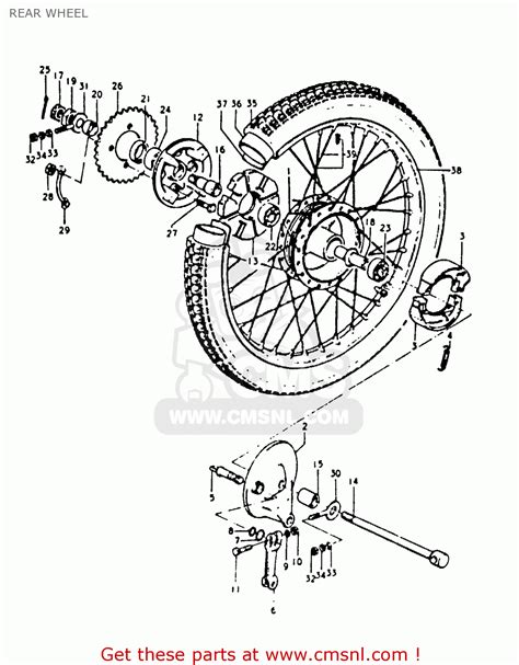 Suzuki A100 1974 (L) UNITED KINGDOM (E02) REAR WHEEL - buy original ...