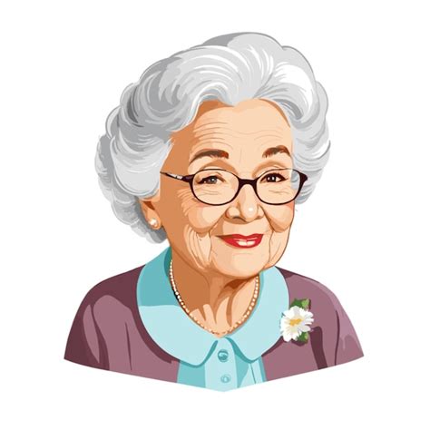 Vector De Abuela Sobre Un Fondo Blanco Vector Premium