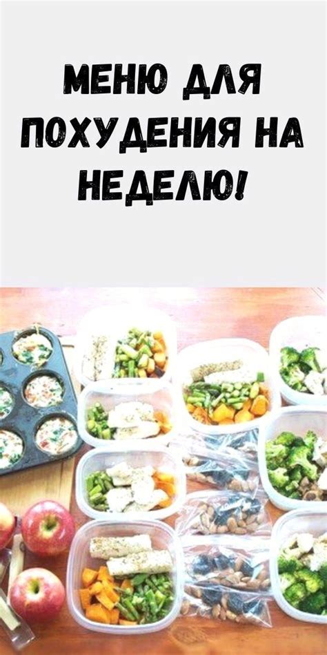 Меню для похудения на неделю!
