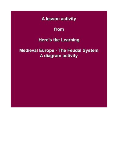 The feudal system - diagram activity | Teaching Resources