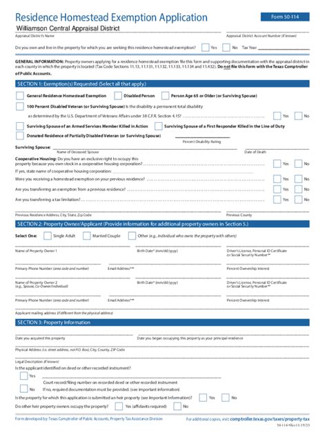 Fillable Online Fort Bend Appraisal District Homestead Exemption Form