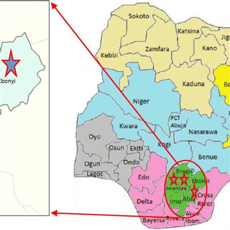 Map of Nigeria showing the states sampled | Download Scientific Diagram