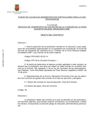 Fillable Online Pliego De Clausulas Administrativas Fax Email Print