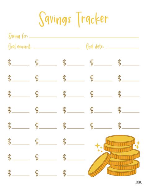 Savings Trackers Free Printables Printabulk