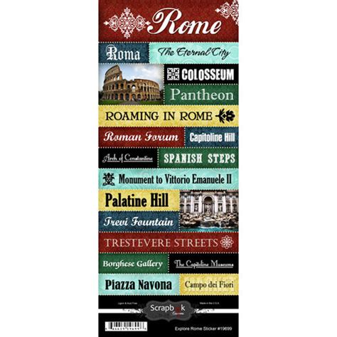 Scrapbook Customs World Collection Cardstock Stickers Explore Rome