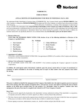 Fillable Online Notice And Management Proxy Circular Fax Email