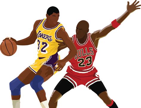 Michael Jordan And Magic Johnson Vector Illustration Magic Johnson