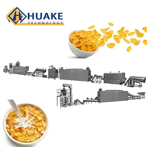 100 500kg Breakfast Cereal Corn Flakes Snack Food Extruder Making