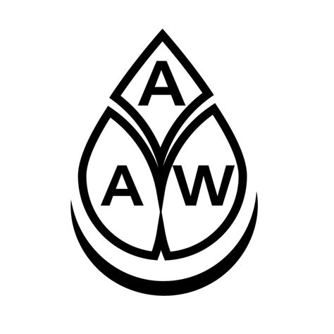 AAW letter logo design on black background. AAW creative circle letter ...