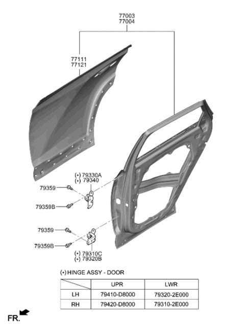 77111 N9000 Genuine Hyundai Panel Rear Door Outer LH