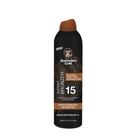 Australian Gold Spf Continuous Spray Sunscreen With Instant Bronzer