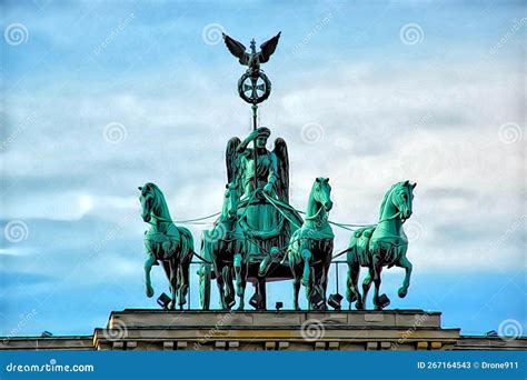 Quadriga Statue, Brandenburg Gate, Berlin, Germany - Original Digital Art Painting Stock ...