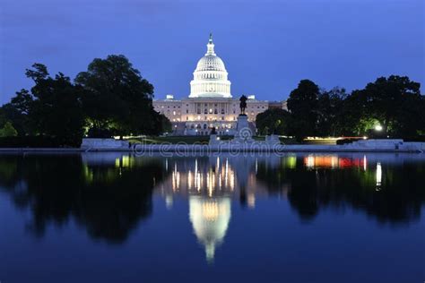 United States Capitol Building at Night, Washington, DC Stock Photo ...