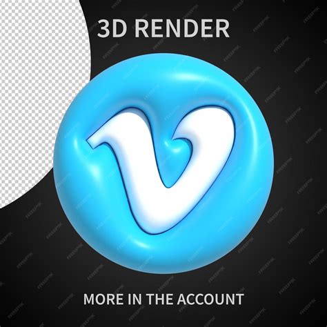 Premium Psd 3d Vimeo Logo On Transparent Background