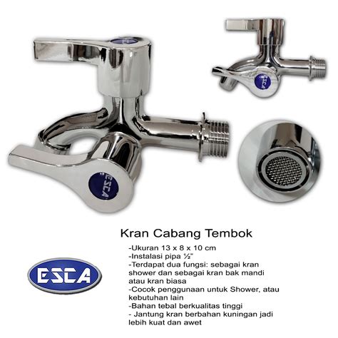 Jual ESCA Kran Tembok Cabang Kran Cabang Keran Kran Shower Mixer Double