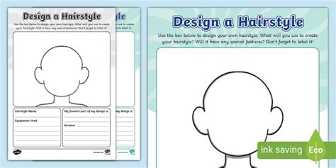 Design A Hairstyle Worksheet Professor Feito Twinkl