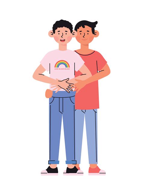 Cartoon Gay Couple Hugging 10965536 Vector Art At Vecteezy