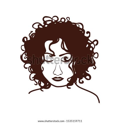 Art Sketch Beautiful Woman Curly Hair Stock Vector Royalty Free 1535159711 Shutterstock