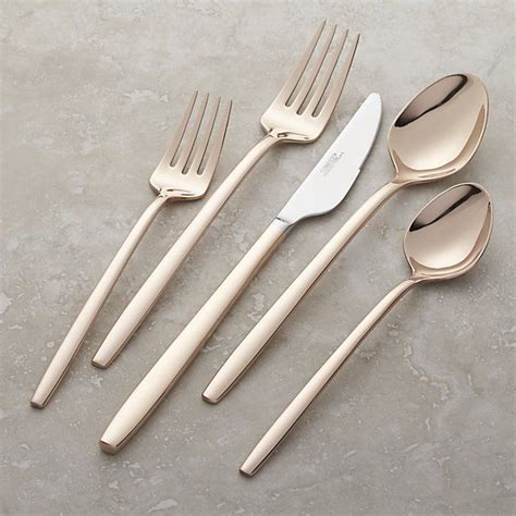 Harper Rose Gold 5 Piece Flatware Place Setting Rose Gold Flatware