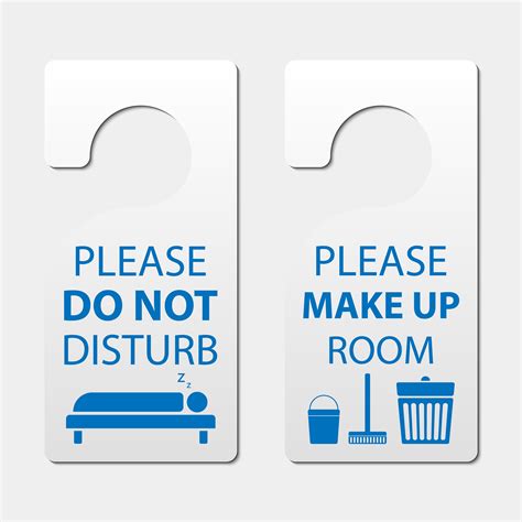 Do Not Disturb And Make Up Room Door Hanger Tags 1330152 Vector Art At