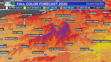 North Carolina Fall Foliage Map 2019 - 2024 Schedule 1