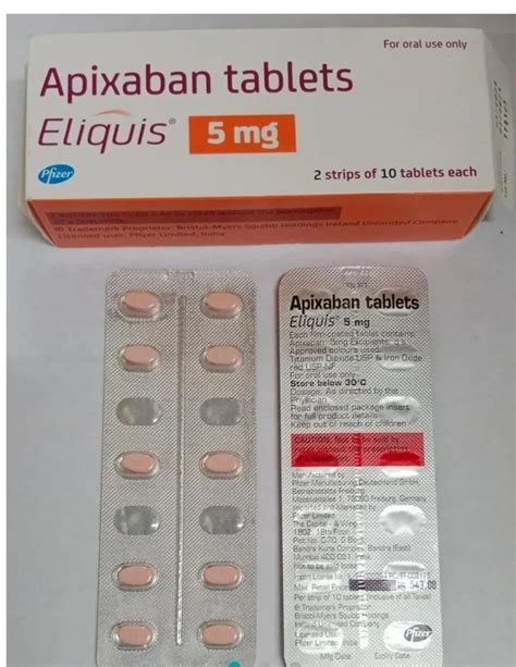 eliquis mg apixaban tablets mg  rs strip antihypertensive