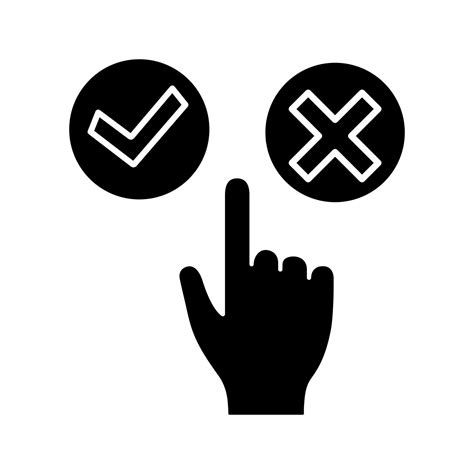 Accept And Decline Buttons Glyph Icon Silhouette Symbol Yes Or No