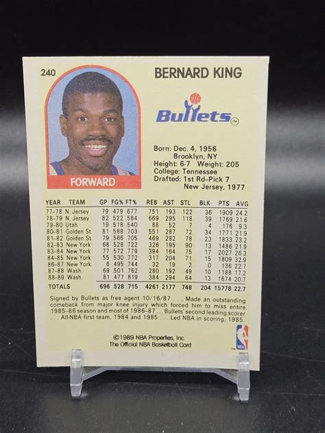 Nba Hoops Basketball Bernard King Bullets Ebay