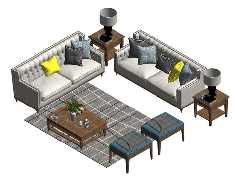 Living Room Revit Livingroom 3D Model Low Poly CGTrader