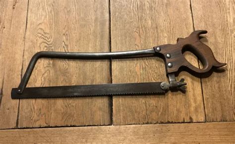 VINTAGE ANTIQUE LARGE W Maprples Son Butchers Saw Bone Saw Hacksaw