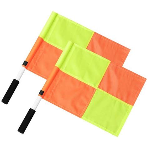 Square Wooden Polyester Referee Flags For Sports Use Feature Long