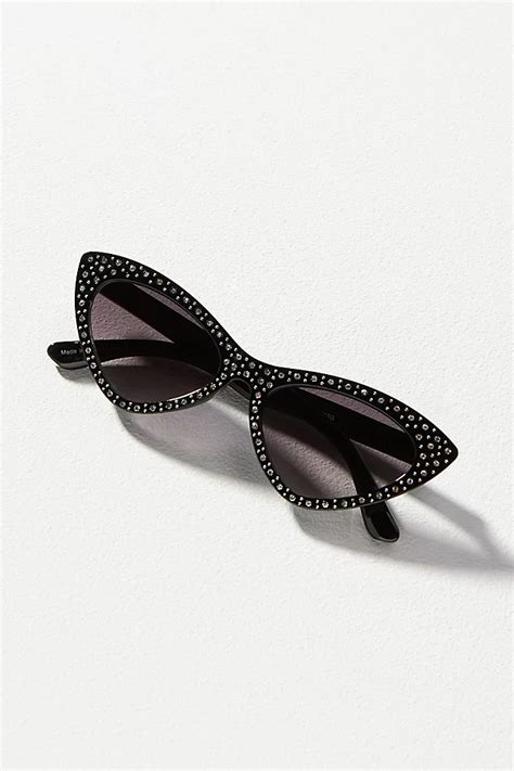 Embellished Skinny Cat Eye Sunglasses Anthropologie