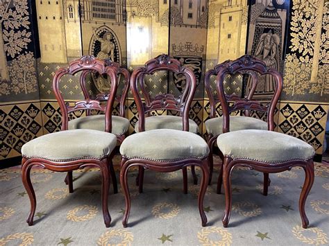 Proantic Suite De 6 Chaises Louis Philippe En Acajou